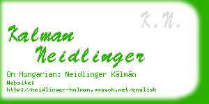 kalman neidlinger business card