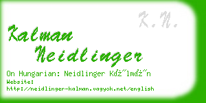 kalman neidlinger business card